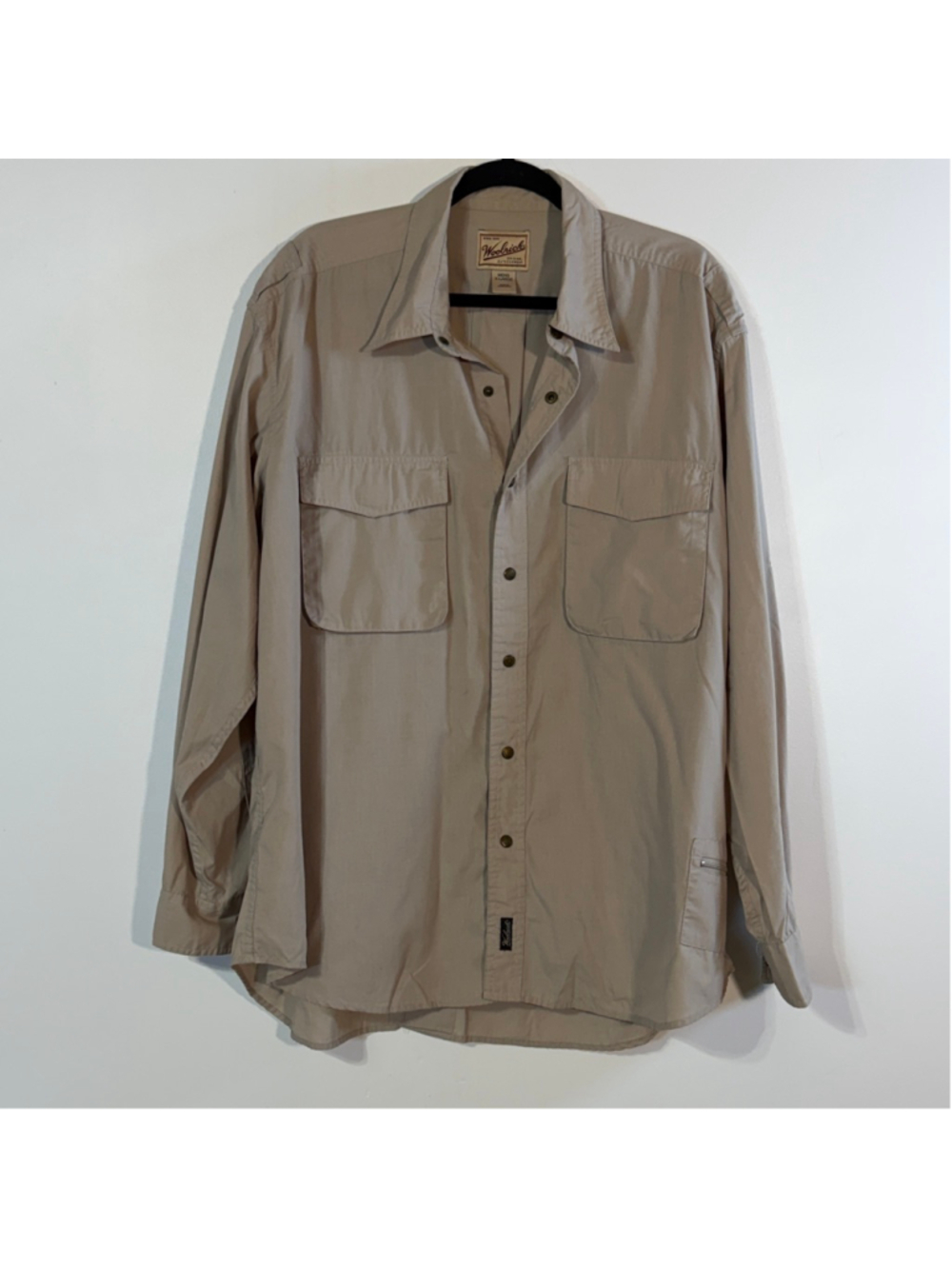 Woolrich Brown Utility Shirt Jacket Men’s XL Snap Front Outdoor Long Sleeve